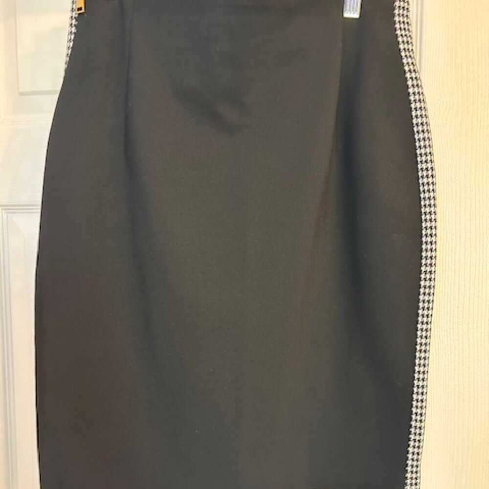 Escada Sport Black Pencil Skirt w Herringbone Side Trim *See Measurements* Small - Picture 3 of 13